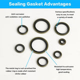 100/150Pcs Metric Dowty Bonded Oil Seal Washer Automotive Drain Plug Gaskets Oil Crush Washers M6 M8 M10 M 12 M14 M16 M20 M24