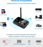 Bluetooth 5.3 Audio Receiver Wireless Audio Adapter With AUX 3.5mm RCA Optical Jack Support U-disk for TV PC Speakers Car