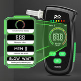 Black Portable Digital LED Display Breathalyzer USB Rechargeable Alcohol Tester with 3.7V 320mAh Battery, ±10% Accuracy, 2.5in