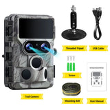 SunGusOutdoors 4K 60MP WiFi  Solar Powered Dual Lens Wildlife Trail Camera Trap with 13MP SONY Native Sensor App Setting