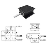 Z-Axis Precision Manual Elevation Stage 125x125MM Fine Tuning Lifting Platform with Linear Bearing for CNC XYZ XYZXZY
