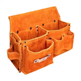 Carpenter Waist Bag Leather Tool Belts with Waist Belt Large Capacity Tool Belt Tool Organizer Pouch for Electrician Carpenters