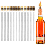 Wine Bottle Torch Kit Includes 6 Piece Brass Wick Holders with Gaskets and 6 Piece Fiberglass Replacement Wicks for DIY Homemade