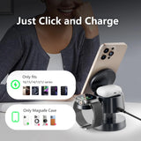 For IPhone 16 Pro Max 4 in 1 Wireless Charging Station Cube with Night-Lamp for MagSafe Charger for Apple IWatch Ultra, Airpods