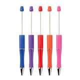 10 Pieces Bead Ballpoint Pens Cute Black Ink School Writing Supplies Beadable Pens for Drawing Office Teacher Students Classroom