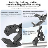 360 Rotation Anti-slip Anti-shake Strong Clamp Aluminum Alloy Telescopes Camera Handlebar Clamp Accessory with 1/4-inch Screw