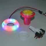 10-Unit Pack Colorful LED Lights Arcade Push Buttons, RGB Flash For Swing Cars And Amusement Devices, 12V;