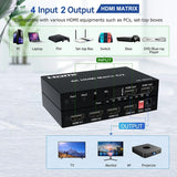 4K 60hz 4x2 HDMI Matrix 2x2 2x4 HDMI2.0 Switch Splitter Audio Extractor Video Converter for PS4 DVD Laptop PC To TV Projector