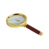 60mm 70mm 80mm 100mm Portable Handheld 10X Magnifying Glass Retro Handle High Definition Magnifier Eye Loupe Glass for Reading