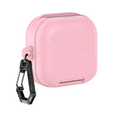 PU Leather Protective Case Cover Fits for Samsung Galaxy Buds4/4Pro Protective Skin Cover with Carabiner Shockproof Anti‑Drop