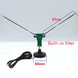 77M-415Mhz FM Aviation Satellite Cloud Map V-Dipole Telescopic Antenna For Positive V Sheep's Horn