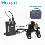 4X 5X 6X Binocular Magnifiger Surgical Loupes with Light 5W Blub Wire Headlight Headlamp Lithium Battery 300-600mm