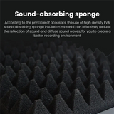 Mini Microphone 3 Panels Foldable Acoustic Screen Foam Accessory Part With Stand For Recording Live Broadcast LO-PS58