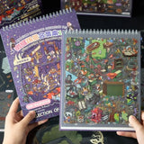 Horror Theme Landscape Sticker PET Haunted Castle Puzzle Stickers Book 8 Scenes 20 Sheets Miniature Scene Stickers DIY Crafts