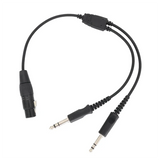Aviation XLR To GA Dual Plug 5 Pin Headset Connector Black Aircraft Headphone Cable