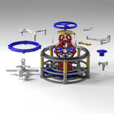 3D Printed Three-Axis Tourbillon Model – PET Material, Mechanical Escapement Movement, 120x120mm
