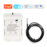 Tuya Wifi 16A Smart Temperature Humidity Switch Power Monitor with Thermostat Probe Sensor for Fish Tank Greenhouse Warehouse
