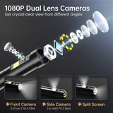 ES03 5" IPS Dual Lens Endoscope Camera Lights 1080P Photo Video Inspection Borescope IP67 Waterproof 16.5FT Industrial