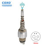 Professional CO-XO(YUSENDENT) Acoples Para Turbina Lab Multifles Lux Con Luz LED 6 Orificios