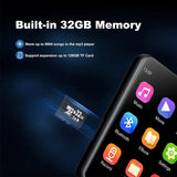 2.4'' Touch Screen Mp3 Player with BT 5.0, MP3 Player with Built-in HD Speaker FM radio and voice recording