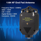 150W End Fed Antenna 1-30Mhz,1:64 Balun Shortwave Radio Half-Wave Antenna CW FM AM FT4 FT8 SSB 4 Band 8 Band