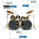 small military drum Series Cardioid Instrument Wired Drum Microphone with Clip Arm Mount for Professional recording mic