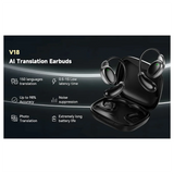 Language Translator Earbuds Earphones 150 Languages Instant High Accuracy Portable White