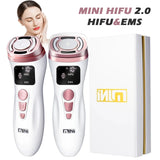 Home Beauty Mini HIFU Machine Ultrasonic RF EMS Facial Lifting Skin Tightening Device Face Chin Neck Eye Anti Wrinkle Massager