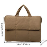 Fashion 16 Inch Laptop Handbag Puffy Shockproof Pillow Laptop Sleeve Lightweight Quilted Puffer Tablet Pouch Office School