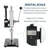 HPB Manual Lever-Operated Force Test Stand 500N Push Pull Test Stand, Stroke 70mm/2.8 inches, HJJ-001 Clamp x1