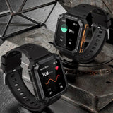 Outdoor Sport Smart Watch 1.83 Inch HD Rectangle Screen BT Call AI Voice Assistant Camera Control IP68 Waterproof Health Monitor