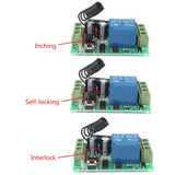 4X Dc 12V 10A 1Ch Wireless Remote Control Switch System Receiver Transmitter 2 Buttons Waterproof Remote 433Mhz
