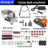 Mini Electric Belt Sander 220v 110v Belt Grinder Polishing Grinding Machine Cutter Edges Sharpener Grinder 7 Speed Adjustable