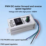 DC 9V-60V PWM DC Motor Speed Controller 20A 1000W Control Speed Forward Reverse Pause Switch DC 9V-60V 775 795 895 Motor