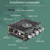 XY-S220H 160Wx2+220W Power Amplifier Board TDA7498 2.1 Dual-Channel Bluetooth Compatible 5.1 Subwoofer Module