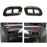 For Mercedes Benz GLC GLE 350 450 GLS W167 X253 X167 20-22 Car Muffler Exhaust Pipe Tail Cover Trim, ABS Carbon Fiber Parts
