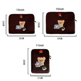 Cute Cartoon Bear Tablet Sleeve Bag Shockproof Soft Case Laptop Storage Bag Portable 11/13/15 Inch Tablet Sleeve Case