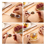 100pcs Stainless Steel Heart Shaped Tea Infuser Filter Spoon Strainer
