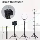 160Cm Tripod For Cell Phone Camera Phone Stand Tripod With Remote And Phone Holder Portable Tripod Video Recording