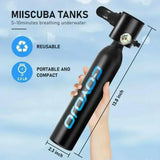 Mini Diving Cylinder 0.5L Scuba Diving Gear Set with Diving Mask Oxygen Bottles Hand Pump For Scuba Diving Underwater Breathe