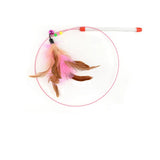 30pcs Kitten Pet Toy Interactive Chaser Training Rod Cat Catcher Feather Wand Fishing Pole Teaser