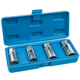 4-Piece Stud Extractor Set with 12.5mm Square Drive, 6/8/10/12mm Sizes, Includes Carrying Case