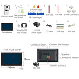 HD 7 Inch LCD Monitor WiFi Tuya Video Doorbell Outdoor Door Bell Waterproof Door Phone IP65 RFID Unlock Intercom EU DDP Shipping