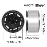 RC Crawler 1.9Inch Beadlock Wheels Aluminum Retro Wheel Hub For 1/10 TRX4 TRX6 Axial SCX10 II III Redcat Gen 8 7 D90