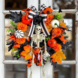 2025 New Waterproof Halloween Party Wreath Maple Leaf Skeletons Bone Foams Materials