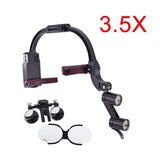 YY Binocular Lab Loupe Magnification 2.5X 3.5X Single Battery with LED Light Surgical Headlight for Dentist Medical Lamp