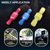 100Pcs Nylon Spade Quick Disconnect Connectors Kit,Electrical Insulated Terminals,Male and Female Wire Crimp Terminal 22-10 AWG