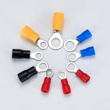200 Pcs Mixed Quick Disconnect Electrical Ring Terminals, Insulated O Ring Crimp Terminals Connectors Assortment Kits
