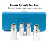 4-Piece Stud Extractor Set with 12.5mm Square Drive, 6/8/10/12mm Sizes, Includes Carrying Case