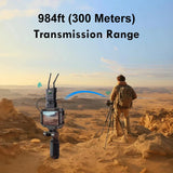 300m 4K Wireless Transmission System Audio Video Transmitter and Receiver HDMI Extender Dual Display for Camera Live Streaming